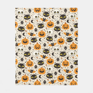 Cute Retro Halloween Pattern Fleece Blanket