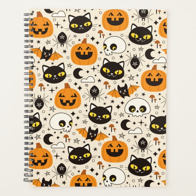 Cute Retro Halloween Pattern Planner (Front)