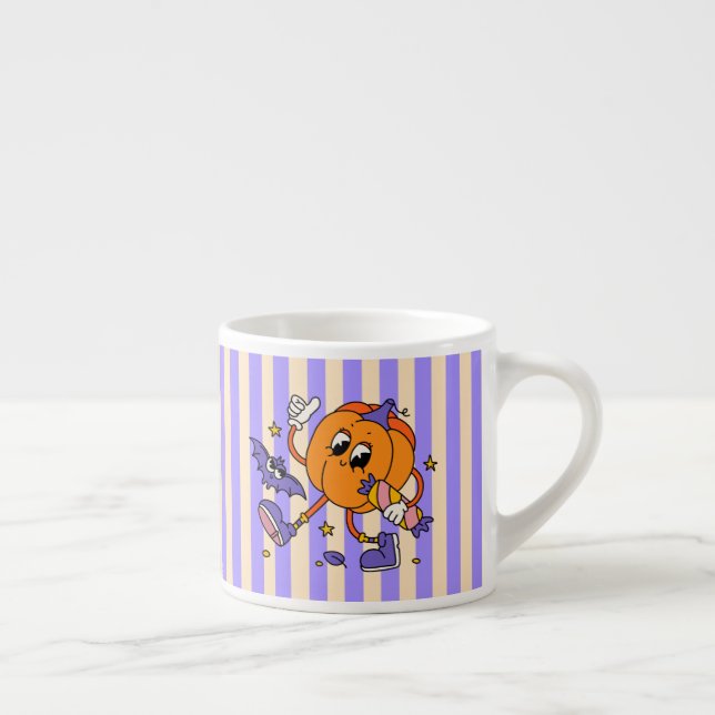 Cute Retro Halloween Pumpkin  Espresso Cup (Right)