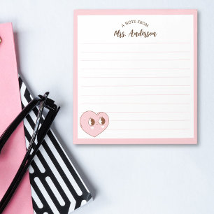 Cute Retro Heart Back To School Notepad