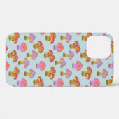 Cute Retro Hippie Mushroom Pattern in Pastel Blue  Case-Mate iPhone Case (Back (Horizontal))