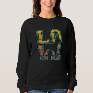 Cute Retro I Love My Toy Fox Terrier Dog Theme Des Sweatshirt