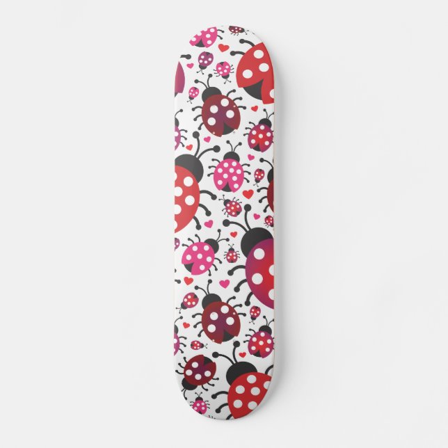 Cute retro ladybug  pattern design skateboard (Front)