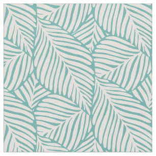 Cute retro leaf pattern l Trendy sage green Fabric