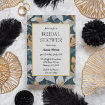 Cute Retro Lilies Floral Bridal Shower Invitation 