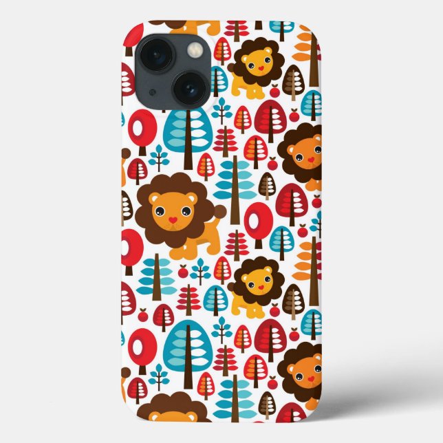 cute retro Lion kids illustration Case-Mate iPhone Case (Back)