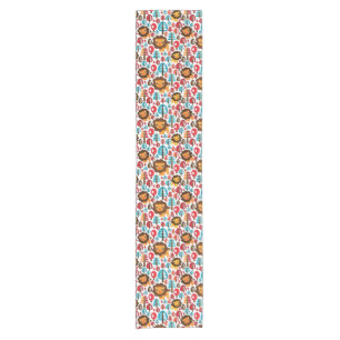 cute retro Lion kids illustration Short Table Runner