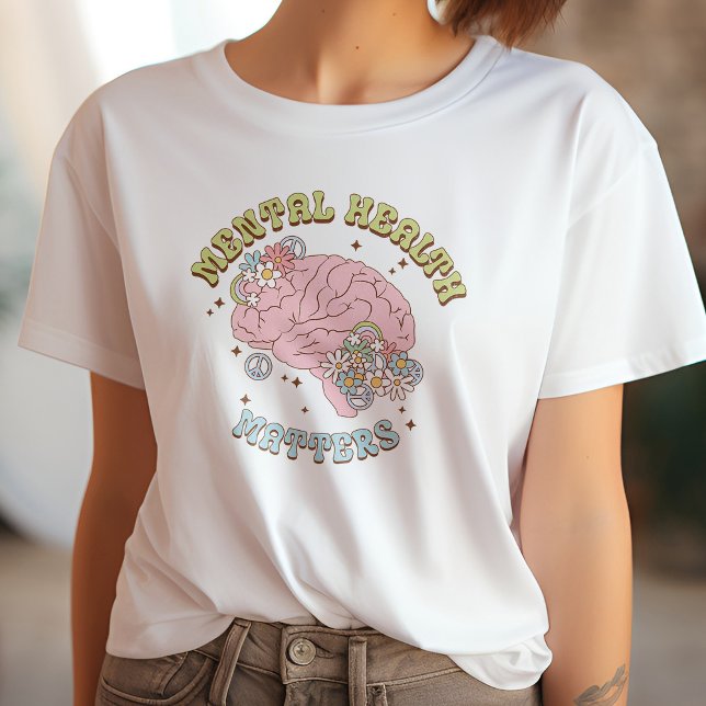 Cute Retro Mental Health Matters T-Shirt (Creator Uploaded)
