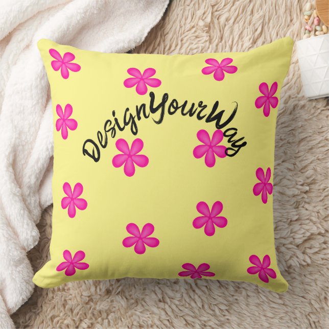 cute retro midcentury modern pink floral pattern   cushion (Blanket)