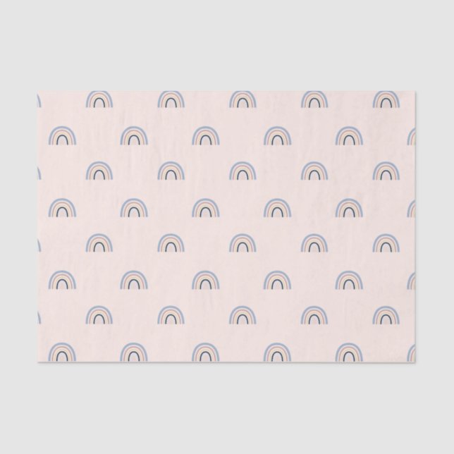 Cute Retro Mini Rainbows on Peach Birthday Party Tissue Paper (Front)
