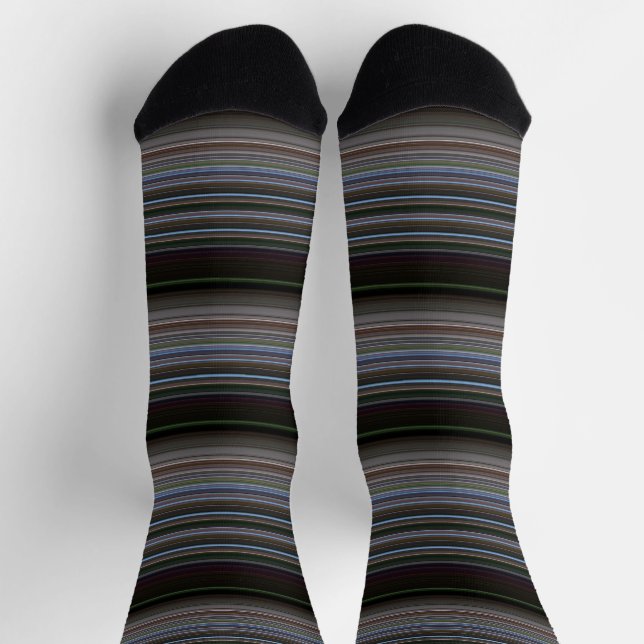 Cute retro modern stripes socks (Top)