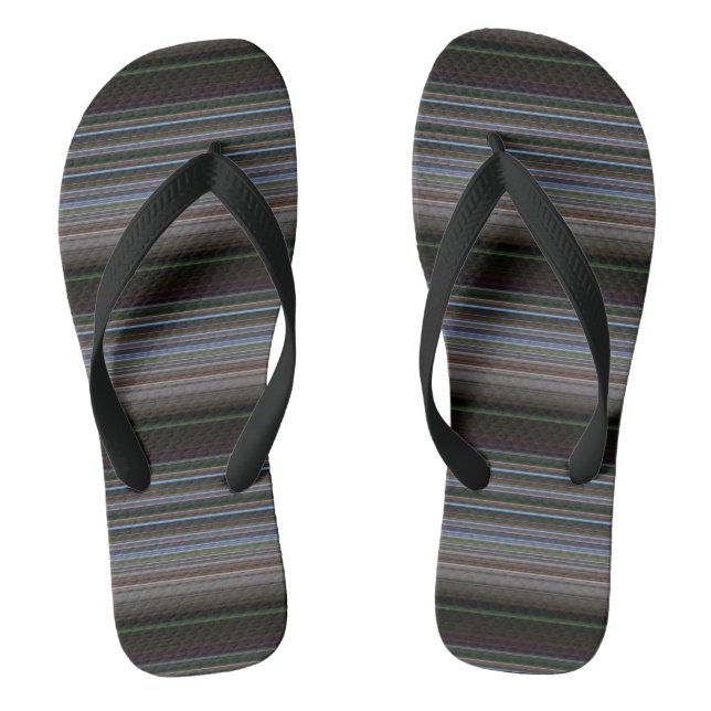 Cute retro modern stripes thongs (Footbed)