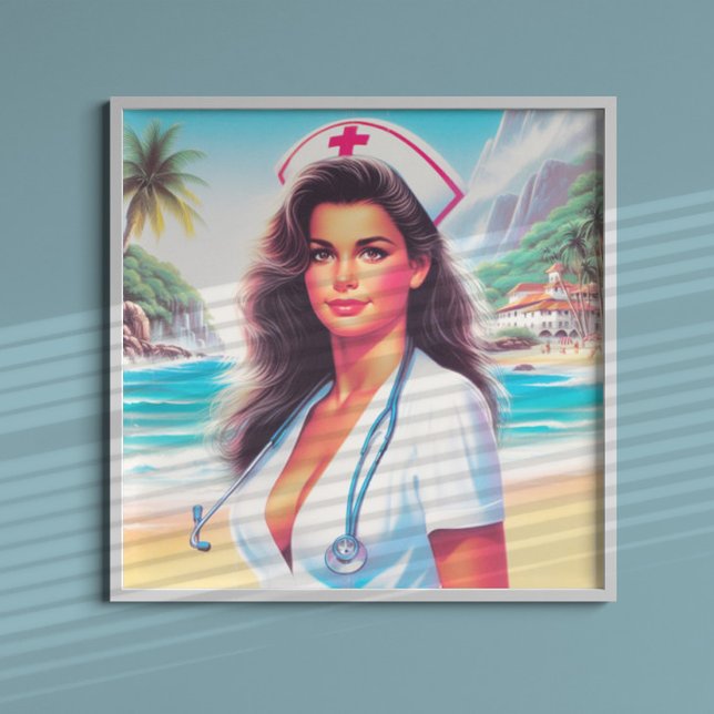 Cute Retro Nurse Poster (Creator Uploaded)