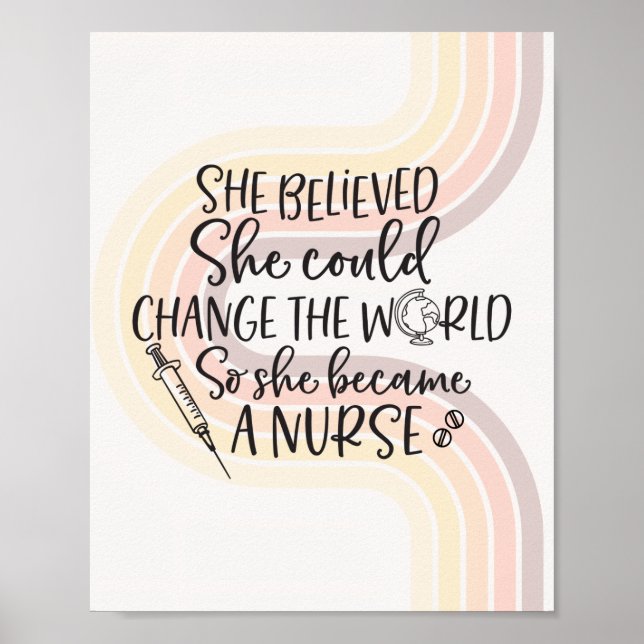 Cute  Retro Nurse Wall Art Poster (Front)