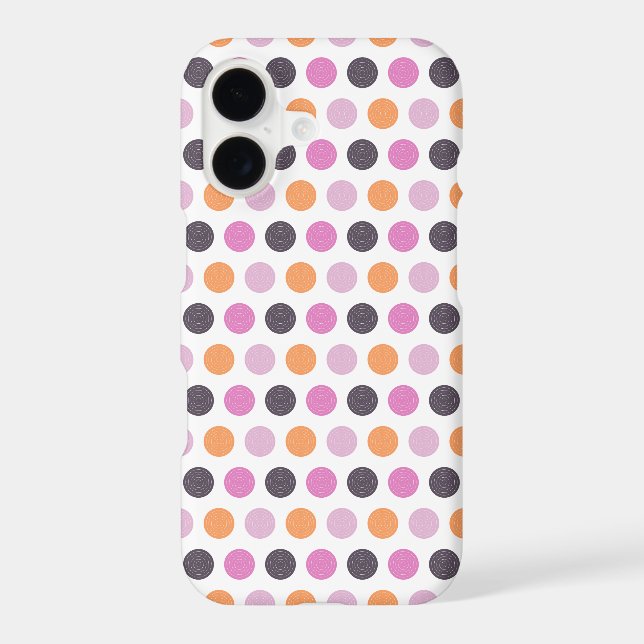 Cute Retro Orange Purple Pink Polka Dot Pattern (Back)