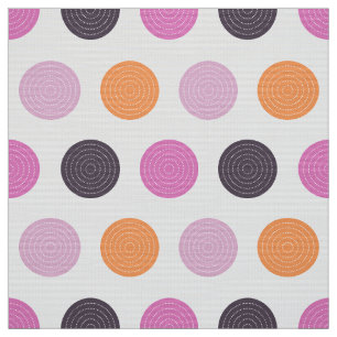 Cute Retro Orange Purple Pink Polka Dot Pattern Fabric