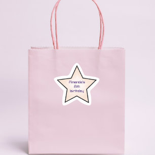 Cute Retro Pastel Star Kids Birthday Sticker