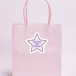 Cute Retro Pastel Star Kids Birthday Sticker