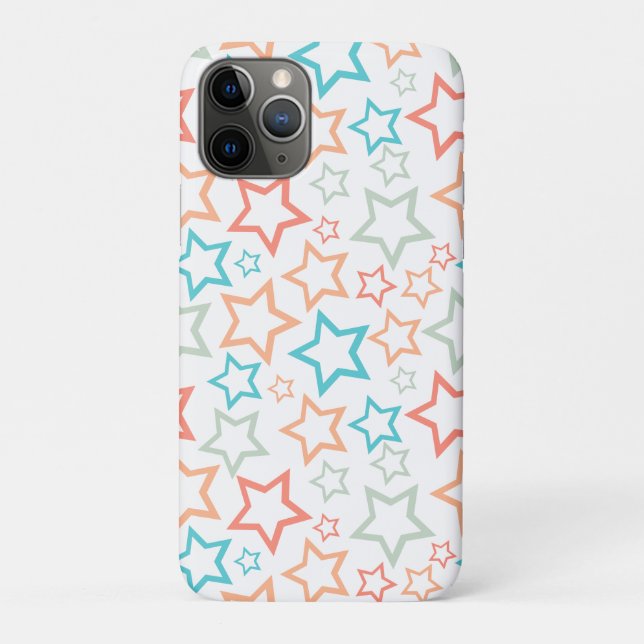 Cute Retro Pastel Stars Summer Beach  Case-Mate iPhone Case (Back)