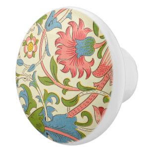 Cute retro pattern Willam Morris floral bright Ceramic Knob