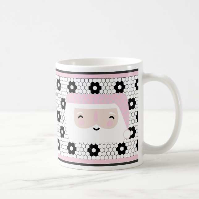 Cute Retro Pink Christmas Coffee Mug (Right)