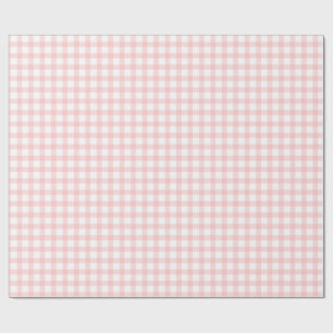 Cute Retro Pink Gingham Plaid pattern Wrapping Paper