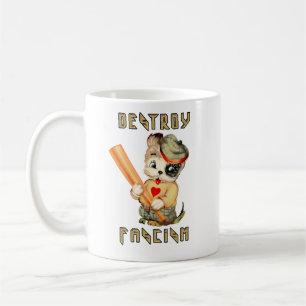 Cute Retro Puppy - Destroy Fascism Coffee Mug