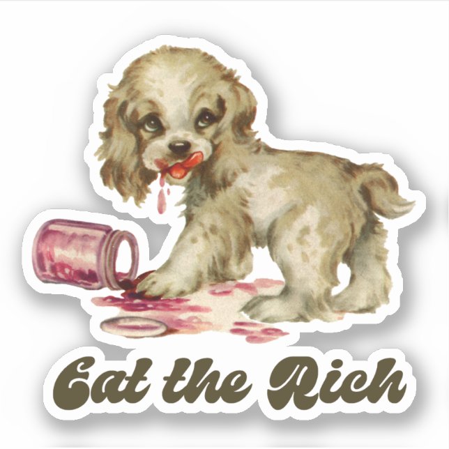 Cute Retro Puppy - Eat the Rich (Front)