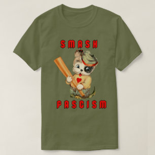 Cute Retro Puppy - Smash Fascism T-Shirt