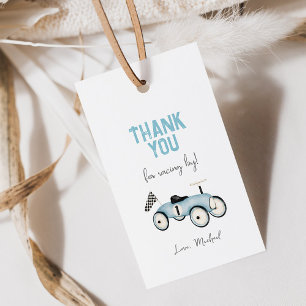 Cute Retro Race Card Ride-On Birthday Gift Tag