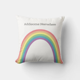 Cute Retro Rainbow  Fun  Add Your Name Cushion