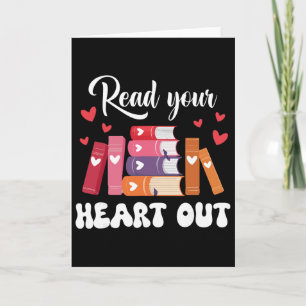Cute Retro Reading Book Reader Women Valentine _1 Card