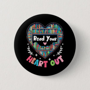 Cute Retro Reading Book Reader Women Valentine  6 Cm Round Badge