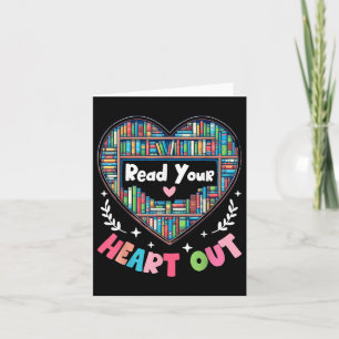 Cute Retro Reading Book Reader Women Valentine Card