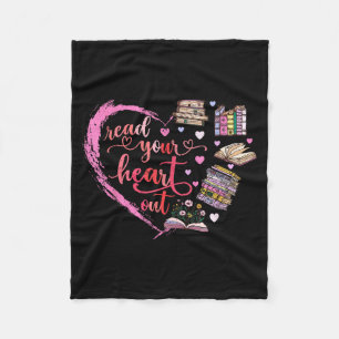 Cute Retro Reading Book Reader Women Valentine  Fleece Blanket