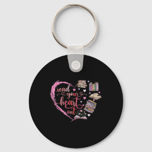 Cute Retro Reading Book Reader Women Valentine Key Ring