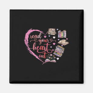 Cute Retro Reading Book Reader Women Valentine Magnet