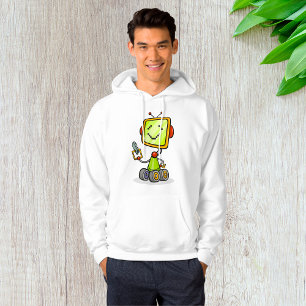 Cute Retro Robot Cartoon Fun AI Tech Digital Art  Hoodie