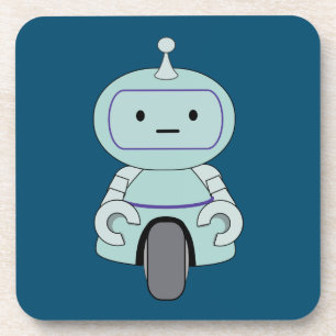 Cute Retro Robot Illustration Coaster