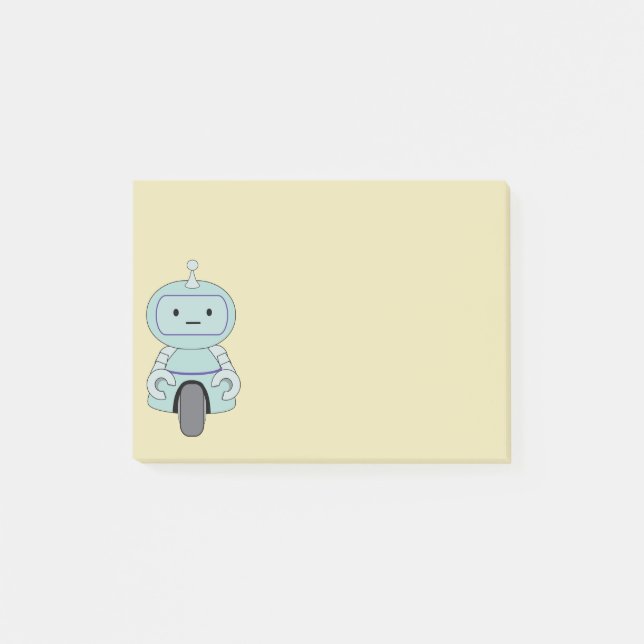 Cute Retro Robot Illustration Post-it Notes (Front)