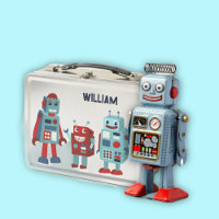 Cute Retro Robots Personalised Sci-Fi