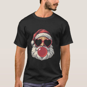 Cute Retro Santa Christmas Blowing Bubble Vintage  T-Shirt