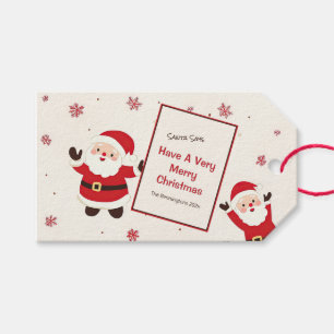 Cute Retro Santa Christmas Gift Tags