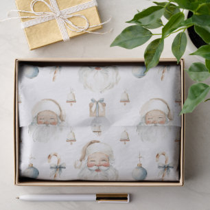 Cute Retro Santa Claus White Christmas Tissue Paper