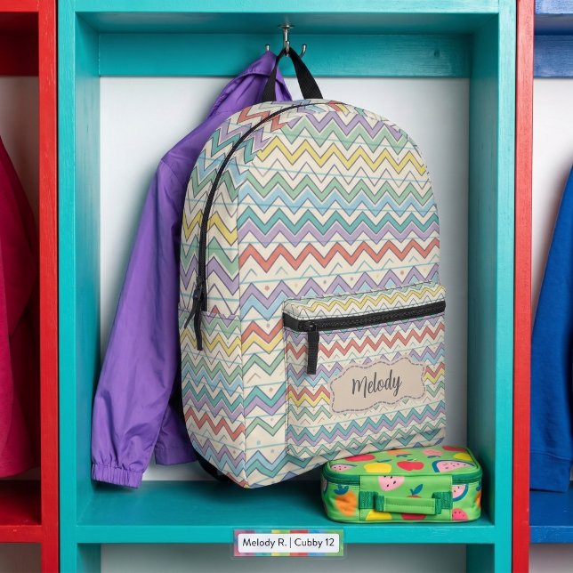 Cute Retro School Pattern  Printed Backpack (Creator Uploaded)