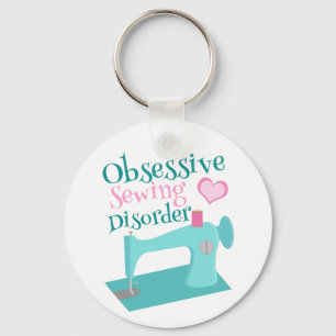 Cute Retro Sewing Machine Seamstress Key Ring