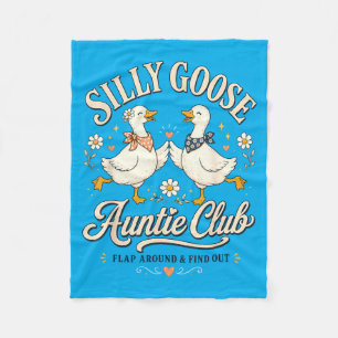 Cute Retro Silly Goose Auntie Club Funny Cool Aunt Fleece Blanket