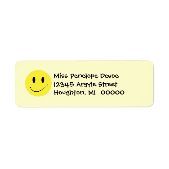 Cute Retro Smiley Face Grins Return Address Labels