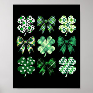 Cute Retro St Patricks Day Lucky Green Shamrock Co Poster