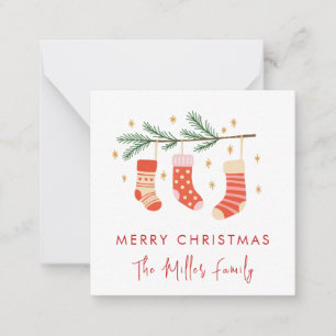 Cute Retro Stockings Christmas Card